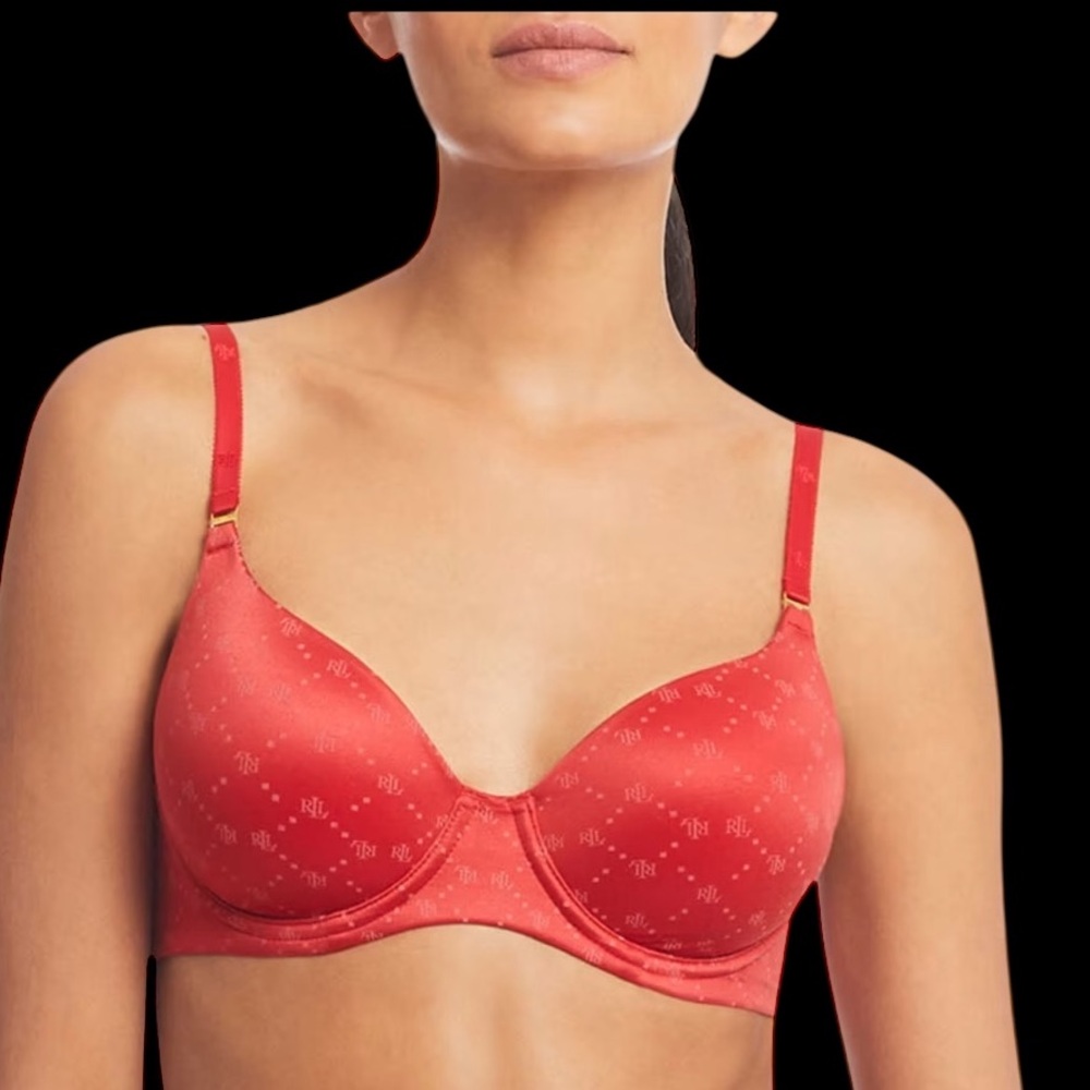 NWT Lauren‎ Ralph Lauren Women’s Comfort Collection Repeat Logo T Shirt Bra